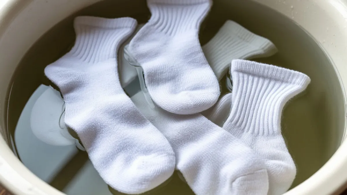 100 мл в воду – и белые носки станут как новые: ни желтизны, ни серости, ни пятен – искрятся, как первый снег