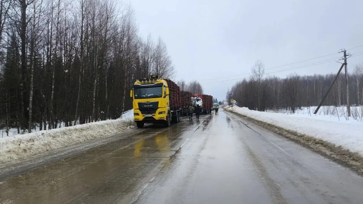 В Коми большегруз устроил ДТП с стоявшим на обочине «МАНом»