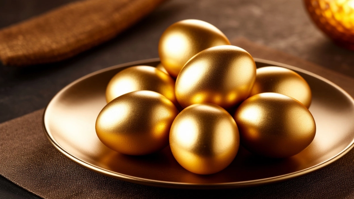 Эффект позолоты на пасхальных яйцах: секрет — в обычном овоще 