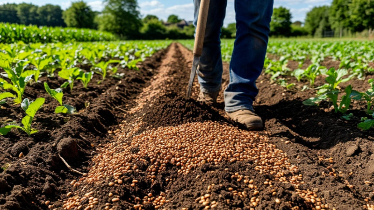 Раскидываю 1 пачку копеечной крупы по грядкам - земля как чернозём. Дорогой навоз больше не покупаю