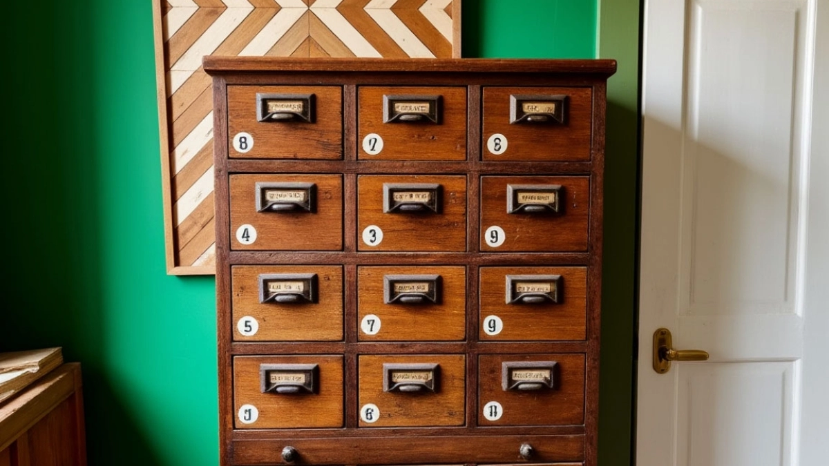 Переделала старый советский шкаф-картотеку: из покрытого пластиком "монстра" в мебель в стиле лофт