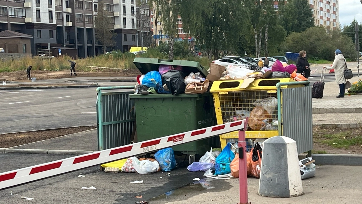 Жители Сыктывкара устроили свалку на Первомайской из-за перекрытия проезда к контейнерам