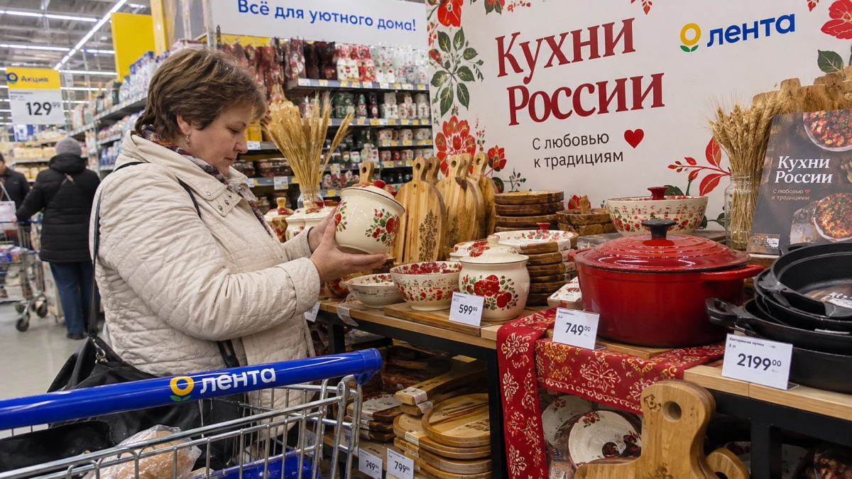 В «Ленте» появился кухонный «русский люкс»: чугун, акация и керамика — посуда выглядит как из интерьерного бутика