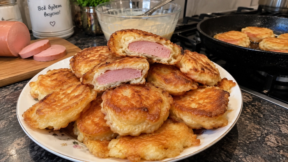 Обычная колбаса превращается в домашнюю вкусноту: молоко и взбитые белки меняют её до неузнаваемости