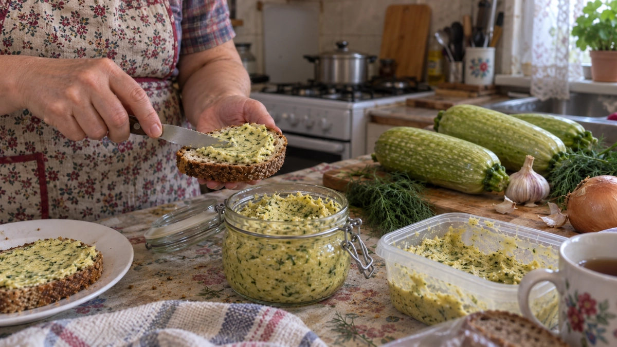 Не икра и не оладьи: кабачковое масло получается нежным, густым и уходит на хлеб быстрее паштета