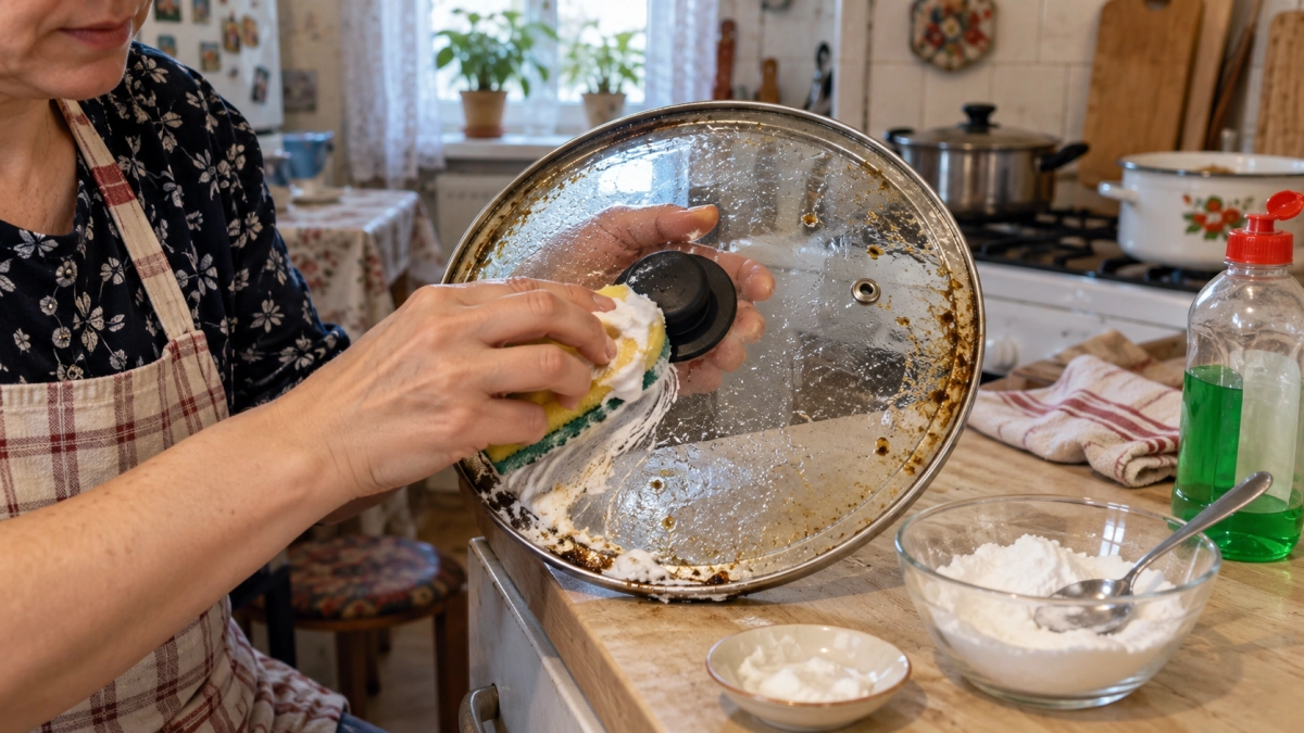 Стеклянные крышки больше не оттираю: 3 ложки на губку — и старый жир сходит вместе с липким налетом