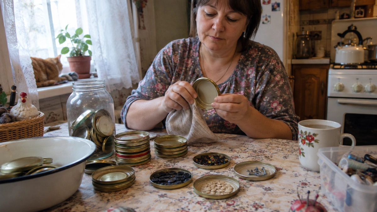 Не спешите выбрасывать крышки от банок — 5 идей, и обычный металл превращается в полезные вещи