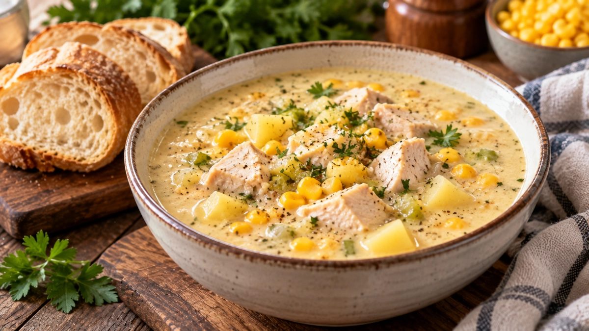 Эта похлёбка вошла в семейный топ-3: готовлю с курицей и кукурузой — нежная, густая и сытная