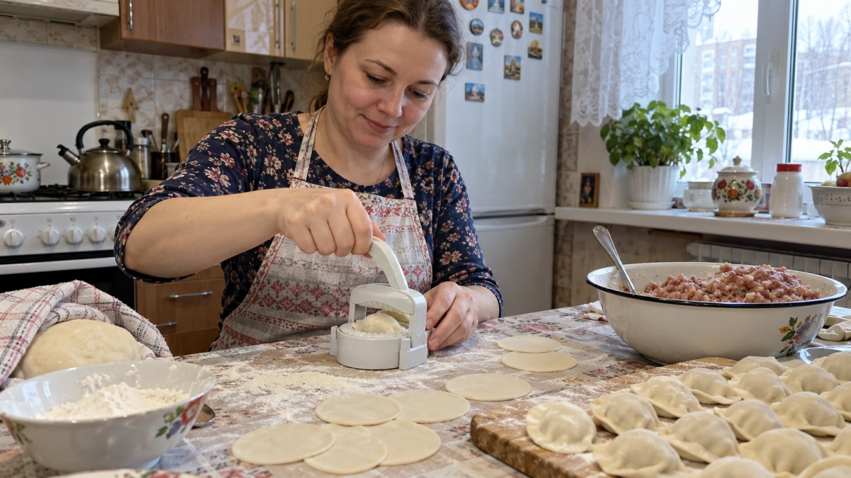 Кружок теста + ложка фарша — и пельмень готов: нашел на Ozon гаджет для быстрой лепки без хлопот