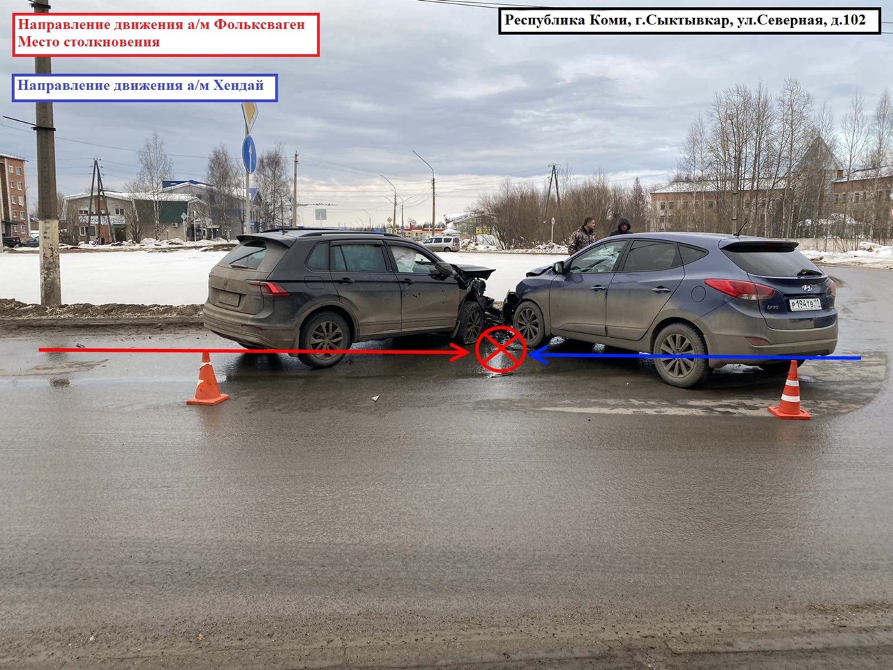 В Сыктывкаре водитель без прав выехал на встречную полосу и угодил в больницу