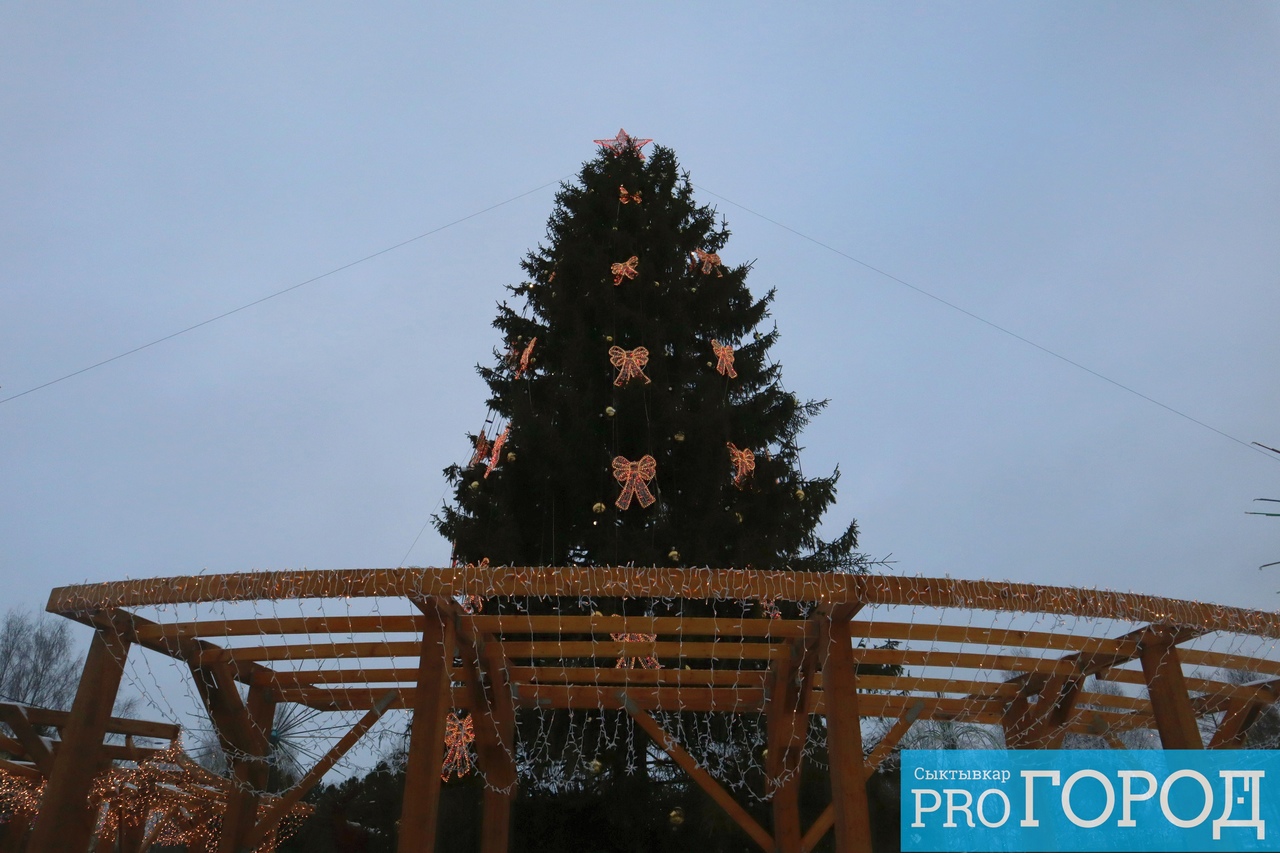 Пушистые и высокие: какие елки устанавливали на главной площади Сыктывкара в прошлые года
