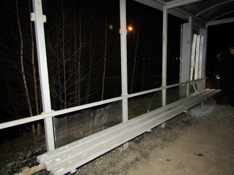 В Сыктывкаре парень разгромил остановку, чтобы похвастаться своей силой