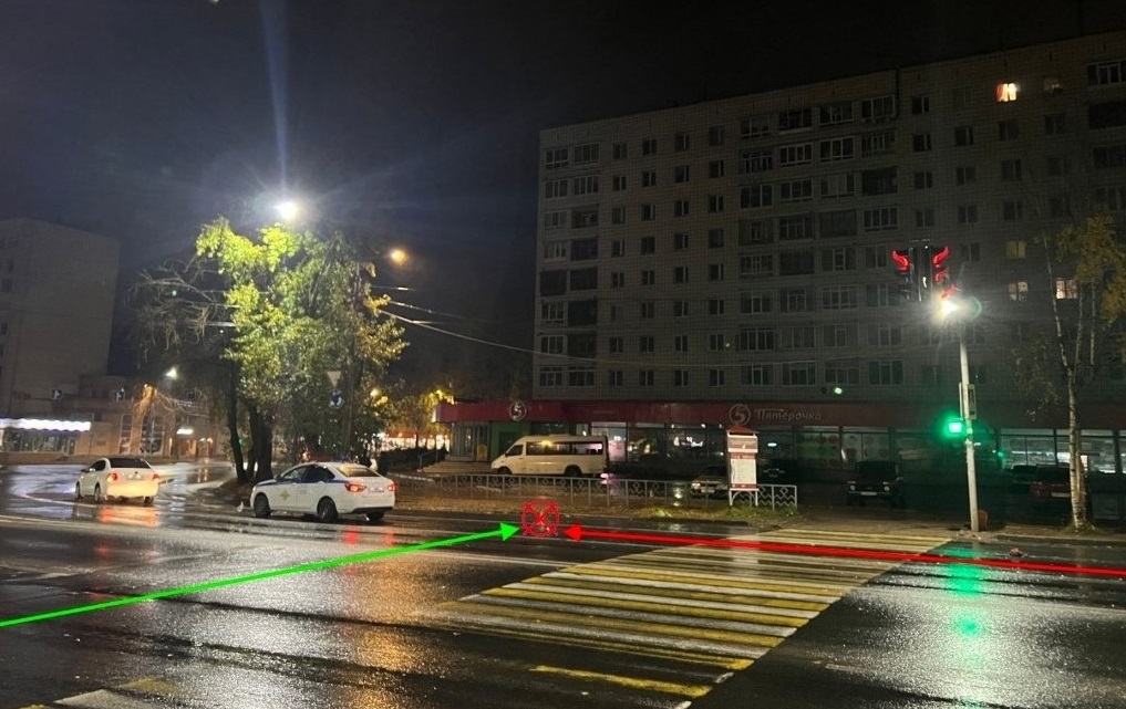 В Сыктывкаре пьяный пешеход пошел через дорогу на красный свет и попал в больницу