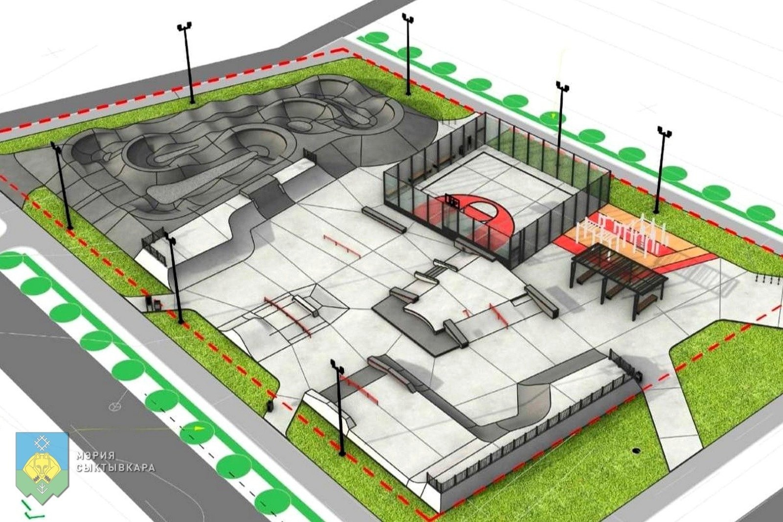 Стало известно, как будет выглядеть новый скейт-парк в Сыктывкаре