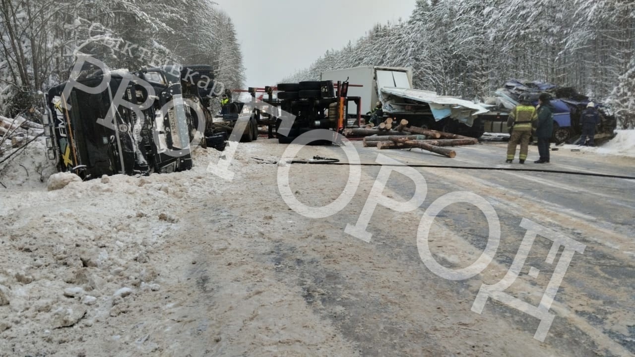 Смертельную аварию под Сыктывкаром с большегрузами спровоцировал лесовоз