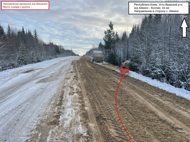 В Коми пассажиры Mitsubishi получили травмы после съезда в кювет