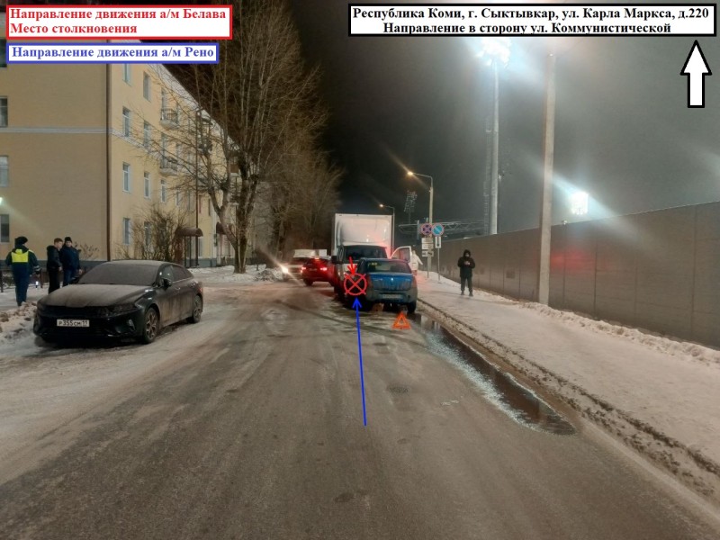 В Сыктывкаре произошла авария с участием грузовика и иномарки: водитель авто выехал на "встречку"