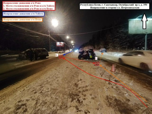 Сыктывкарец впал в кому после двойного ДТП на Октябрьском проспекте