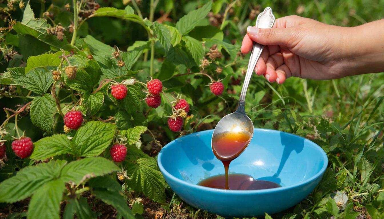 2 ложки под корень малины - тля и клещ бегут как от чумы: все кусты в сладкой и крупной ягоде