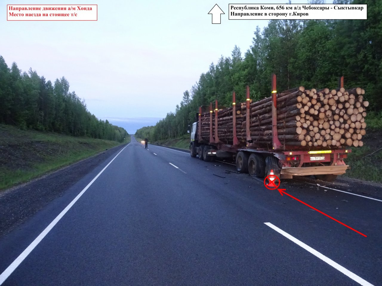 В Коми молодой водитель «Хонды» протаранил лесовоз