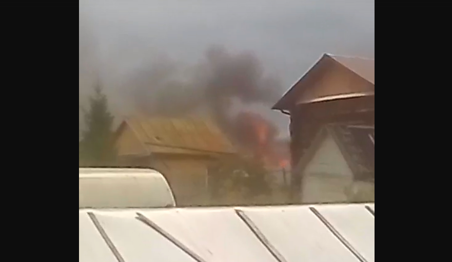 На дачах Сыктывкара полыхают сразу три постройки и деревья (видео)
