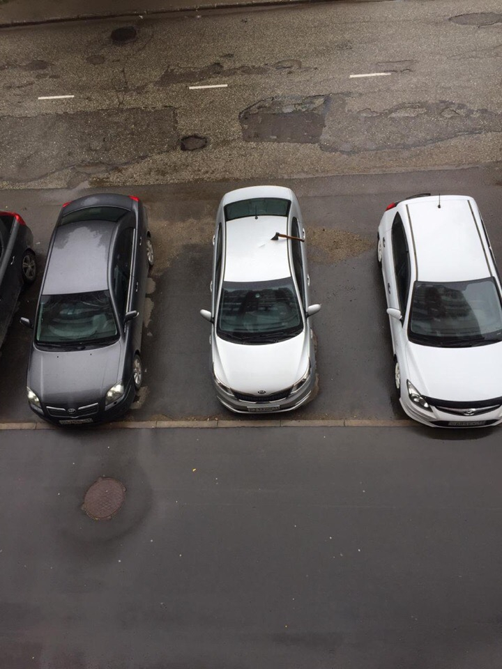 Фото дня в Сыктывкаре: в крышу авто воткнули топор