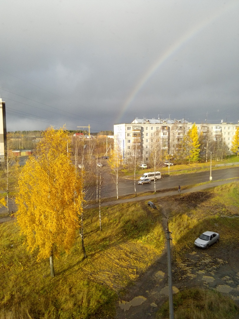 Фото дня: арка октябрьской радуги над Сыктывкаром