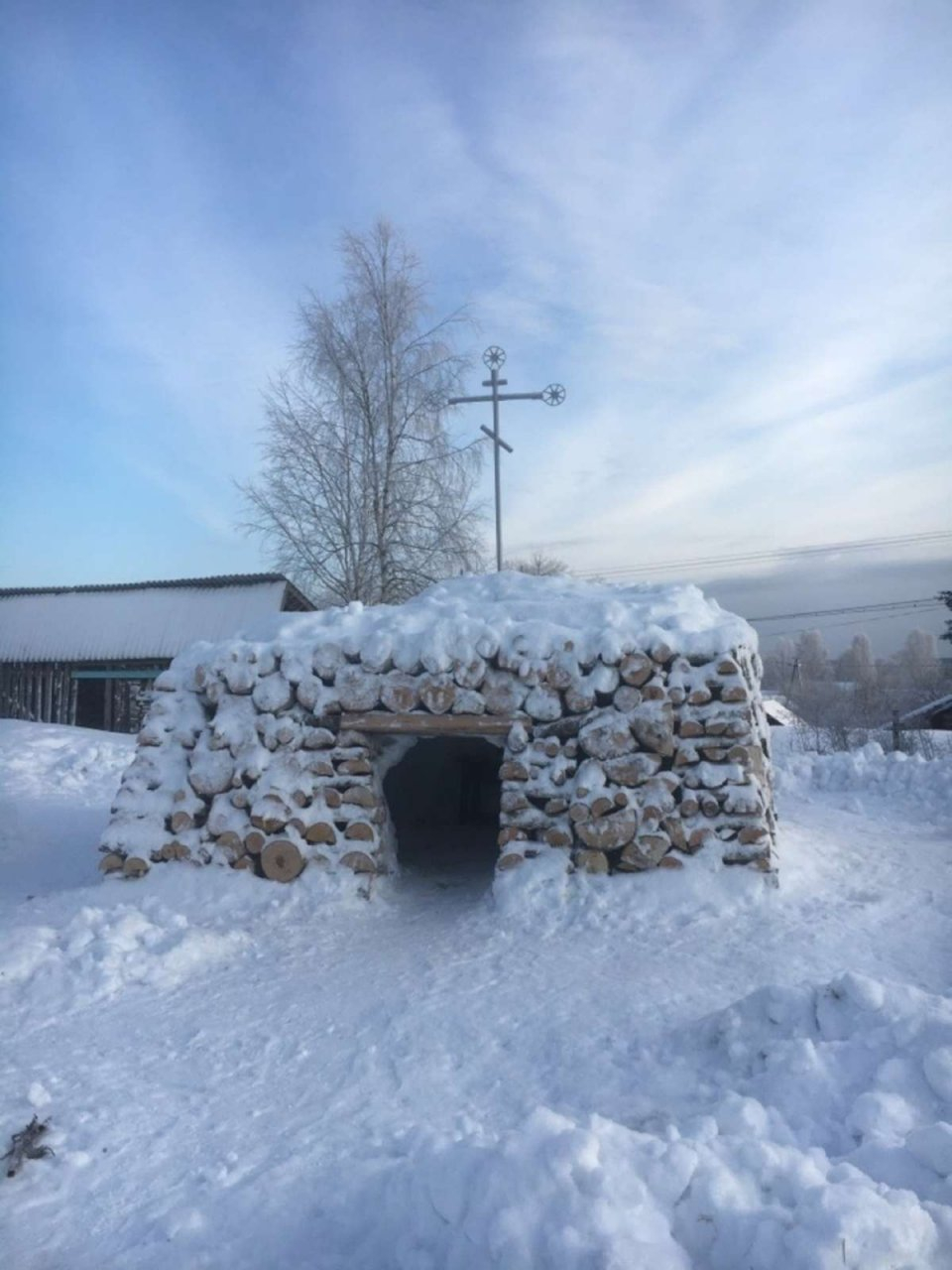 В одном из сел Коми не хватило снега на рождественский вертеп