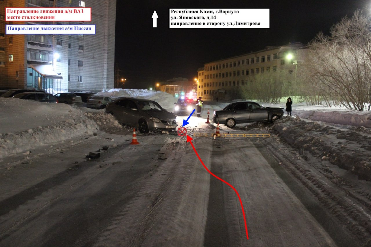 В Коми водитель «Лады» вылетел на встречку и протаранил «Ниссан»