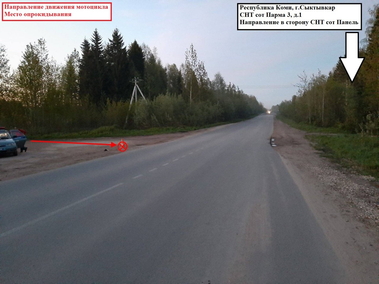 В Сыктывкаре двое мужчин катались на мотоцикле без шлемов и попали в жесткое ДТП
