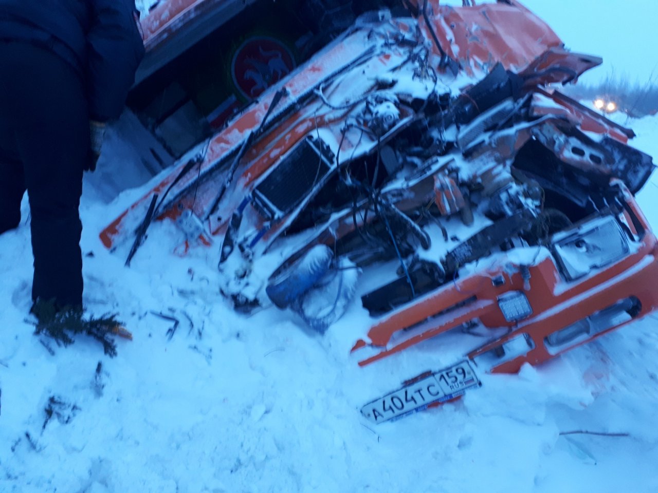 В Коми произошло жесткое ДТП с двумя КамАЗами