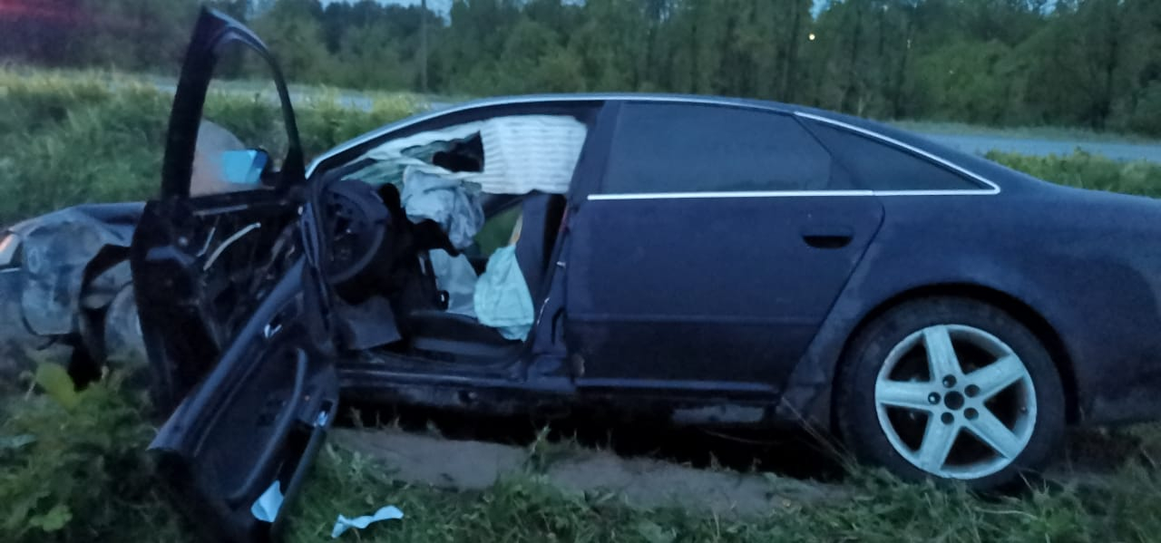 В Коми водитель «Ауди» улетел в кювет и сбежал, бросив пострадавшего