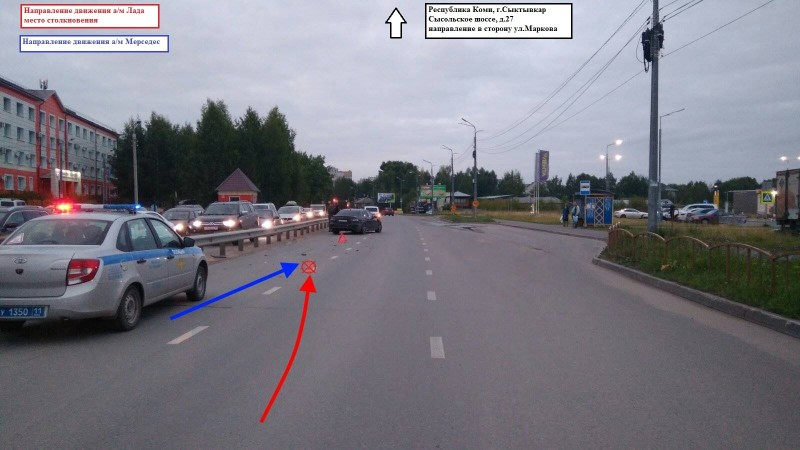 В Сыктывкаре водитель «Лады» влетел в «Мерседес» с беременной женщиной  за рулем